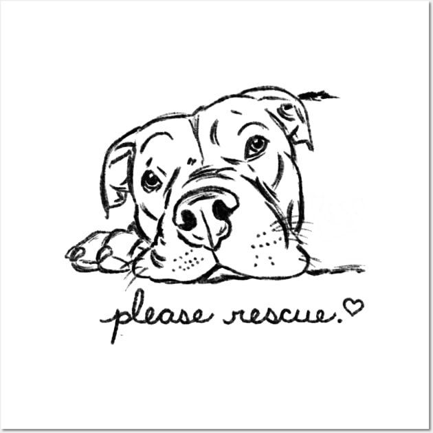 Rescue Dog, Rescue Pit Bull, Pittie Lovers, Adopt Don't Shop Wall Art by sockdogs